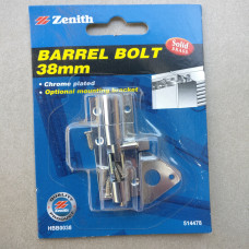 3x ZENITH 38mm Barrel Bolt – Chrome