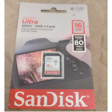 SANDISK Ultra 16GB Standard SD Card 80MB/s