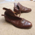 Antique Ladies Brown Leather Riding Boots Circa 1940-1960