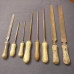 8x Vintage Wooden Handle Files