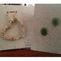 Jade Heart Necklace with Matching Earrings