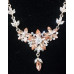 Goldtone Fashion Salmon Flower Necklace 50cm