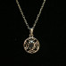 Silvertone Simulated Saphire Pendant with 44cm chain and matching earrings