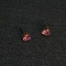 Pink Zirconia Heart Earrings