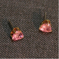 Pink Zirconia Heart Earrings