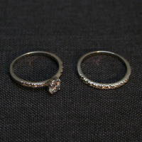Stainless Steel Engagement and Eternity Rings Size 10