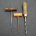 3x Vintage Wooden Handle Hand Drills
