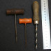 3x Vintage Wooden Handle Hand Drills