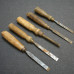 5x Wood Chisels Vintage 1/2" with Wooden Handles