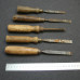 5x Wood Chisels Vintage 1/2" with Wooden Handles
