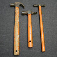 3x Vintage Claw and Ball Pein Hammers